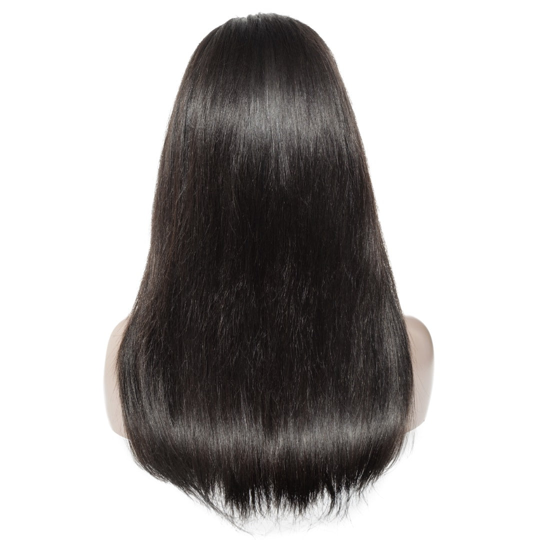 straight closure wig back view